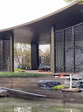 酒店门口景观钢结构不锈钢廊架定制售楼部营销中心大门金属雨棚房