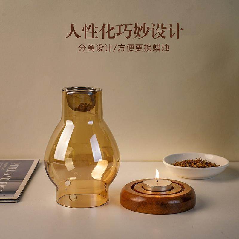 隔火蜡烛熏香炉沉香原木碎料香薰灯玻璃香薰炉玻璃烛台香薰灯,淘宝优惠券,粉丝福利购,淘宝优惠卷