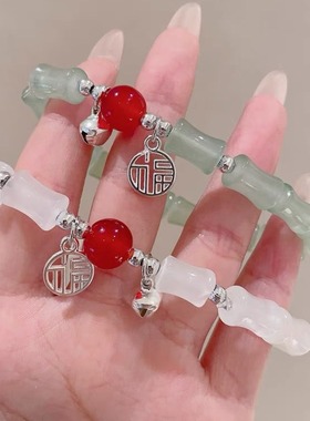 猫眼石手链女水晶手串灰月光ins百搭气质潮学生手镯闺蜜女友礼物