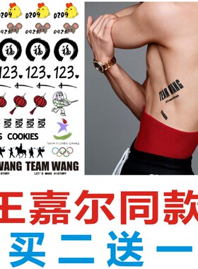 王嘉尔同款纹身贴手臂小腹贴