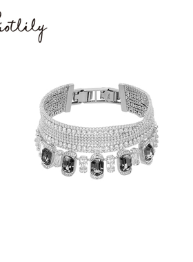 【杨冰怡同款】Riotlily艾特里里梦中情宴手链多层满镶锆石华丽