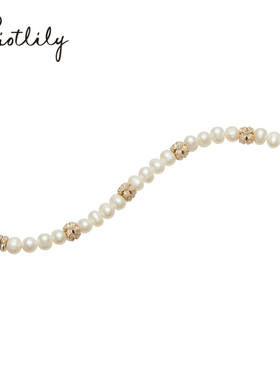 Riotlily/艾特里里浮花梦影项链珍珠石串珠优雅毛衣链圣诞送女友