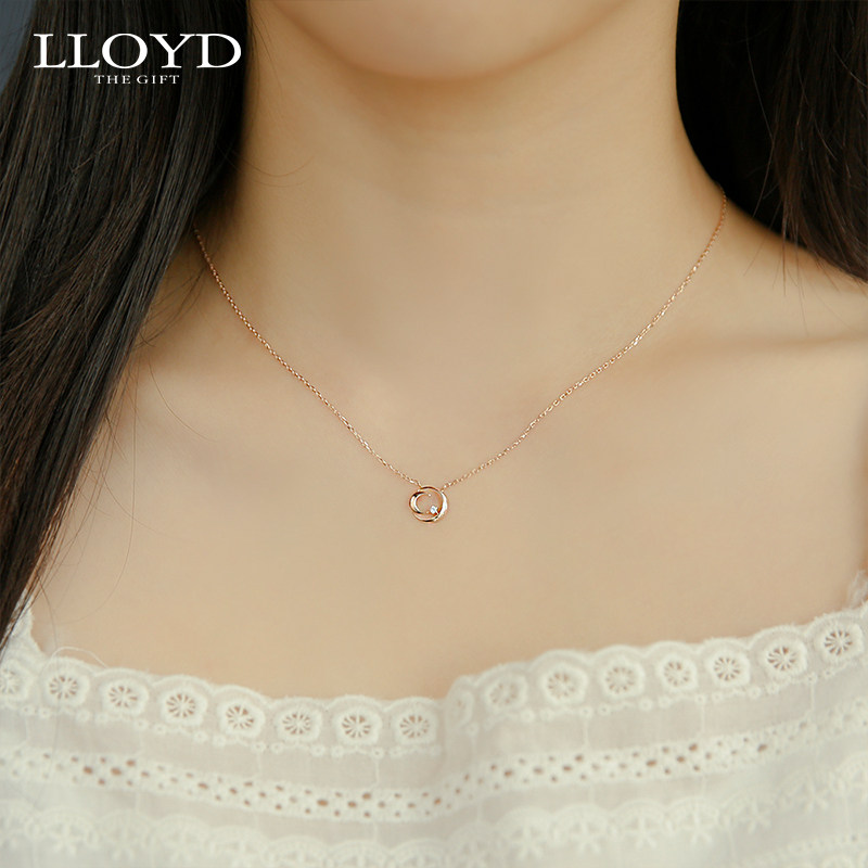 洛雅蒂正品女韩国10k星月锁骨链 LLOYD海外项链