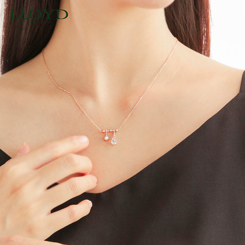 lloyd洛雅蒂正品女10k水滴吊坠 LLOYD海外项链