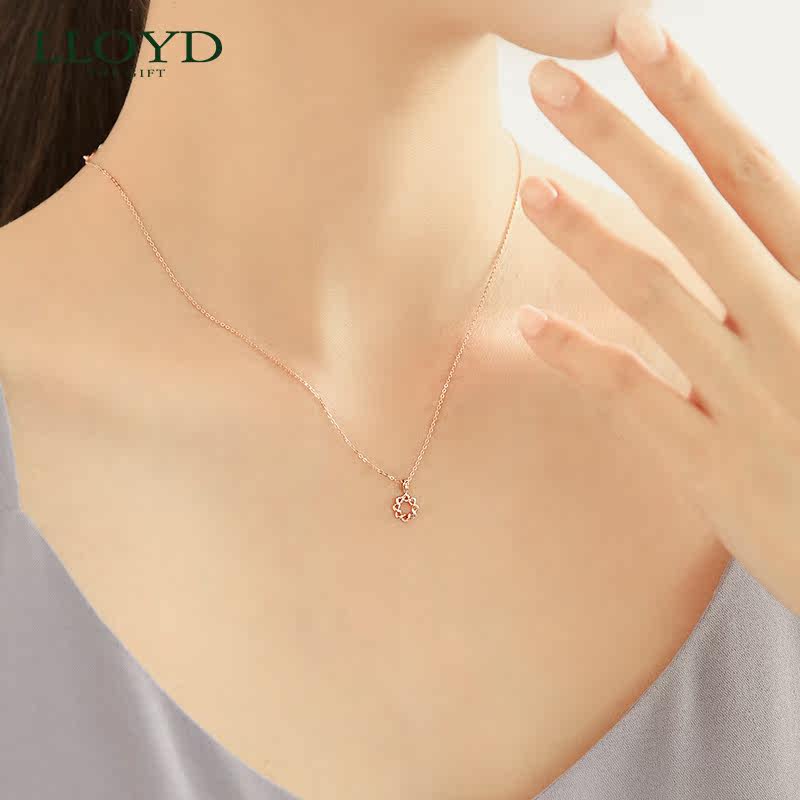 lloyd洛雅蒂正品女10k编制吊坠 LLOYD海外项链