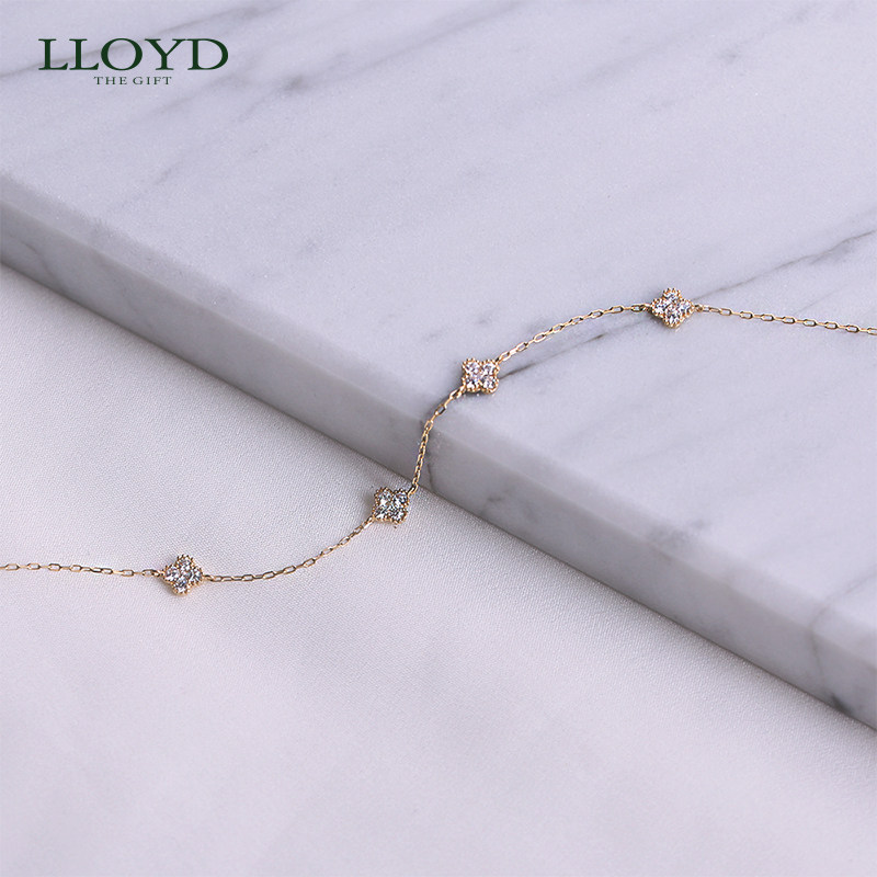 lloyd洛雅蒂正品女14k金幸运手链 LLOYD海外手链
