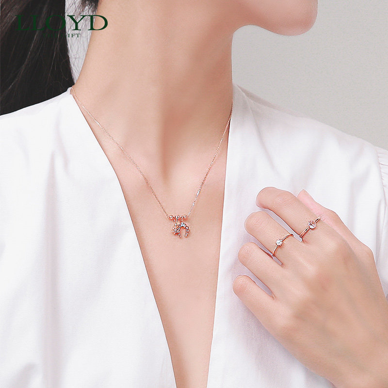 lloyd洛雅蒂正品女10k金花环吊坠 LLOYD海外项链