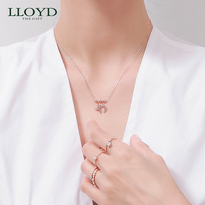 lloyd洛雅蒂正品女10k金花环吊坠 LLOYD海外项链