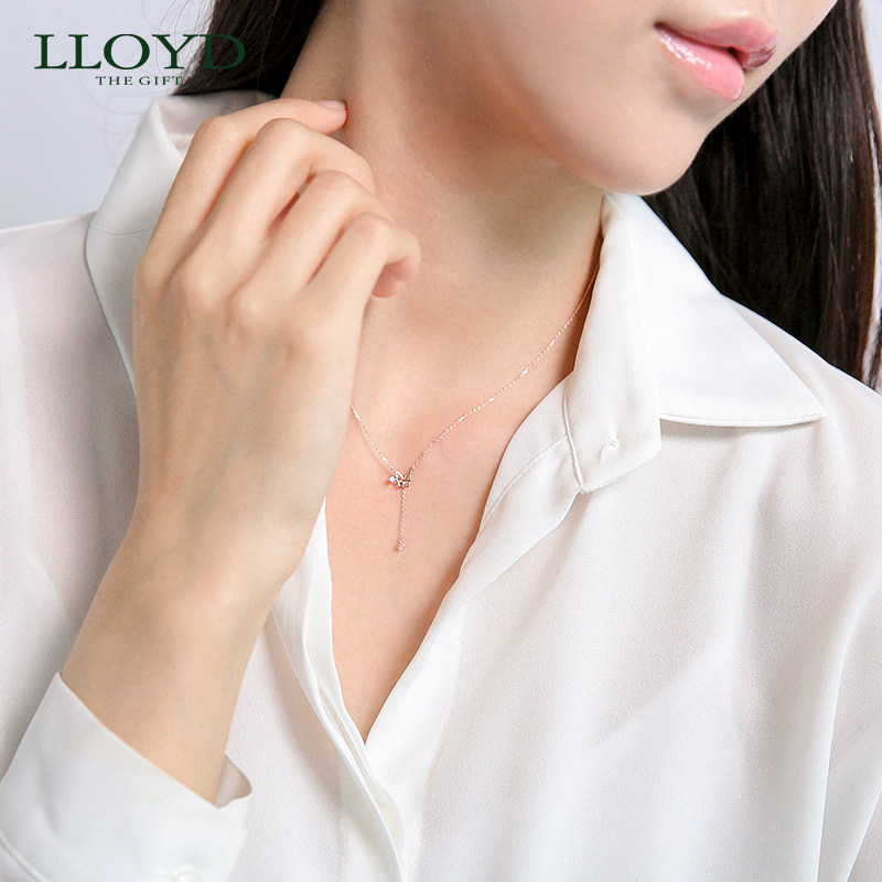 lloyd洛雅蒂正品女10k浪漫锁骨链 LLOYD海外项链