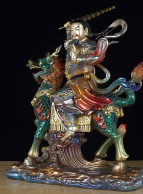 铜像九天应元雷声普化天尊雷祖神像黄铜道家雷祖摆件家用供奉佛像