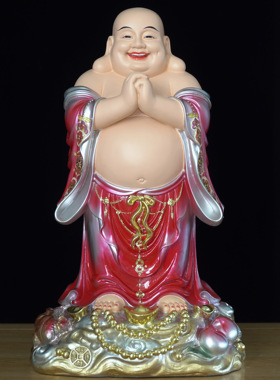 笑佛招财客厅供奉家用店铺开业礼品仿汉白玉工艺品大肚弥勒佛摆件