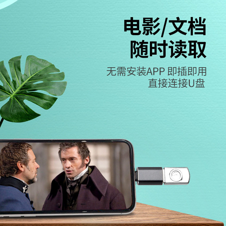 适用苹果OTG转接头usb3.0接口ipad转接u盘传输文件Lighting转换头