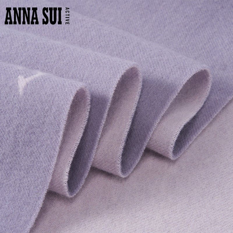 ANNA SUI安娜苏运动 秋冬蝴蝶提花流苏针织羊毛围巾,淘宝优惠券,粉丝福利购,淘宝优惠卷