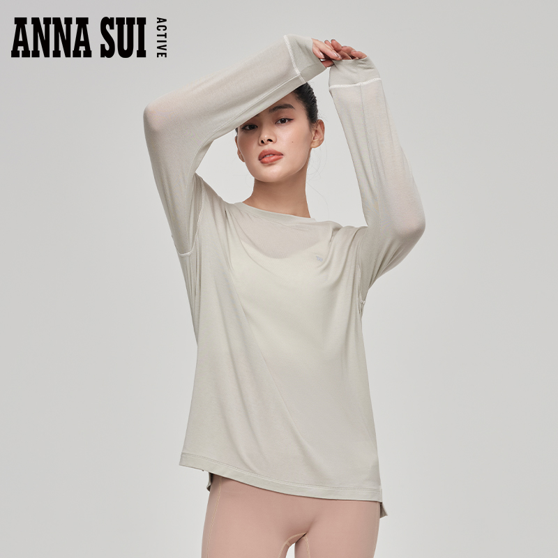 ANNA SUI安娜苏运动 探索系列 宽松落肩T恤3A抗菌圆领弹力休闲 - 图3