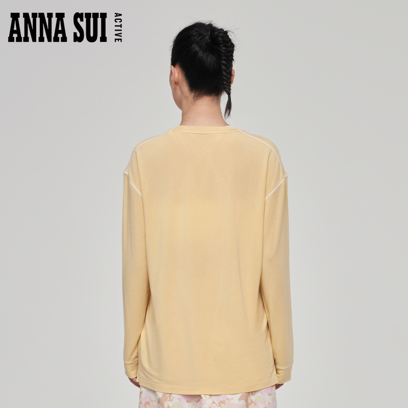 ANNA SUI安娜苏运动 探索系列 宽松落肩T恤3A抗菌圆领弹力休闲 - 图1