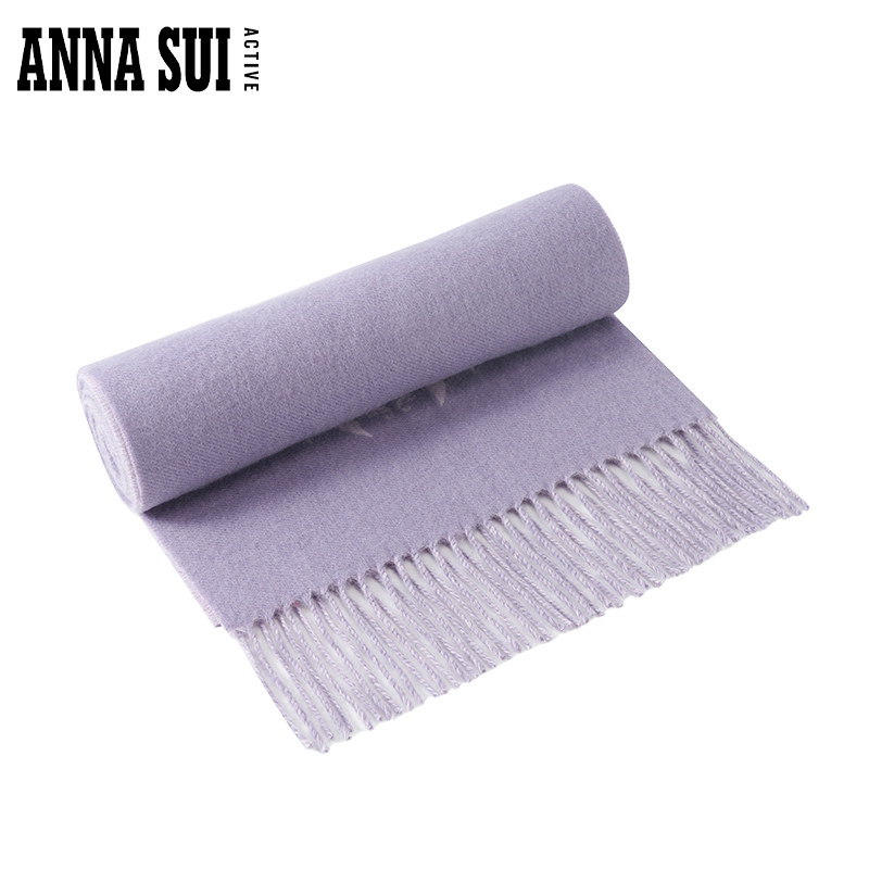 ANNA SUI安娜苏运动 秋冬蝴蝶提花流苏针织羊毛围巾,淘宝优惠券,粉丝福利购,淘宝优惠卷