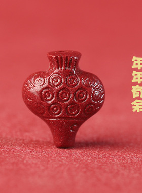 原矿高含量朱砂吉祥年年有鱼散珠