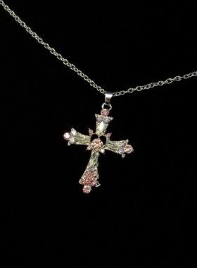 Vintage古着 Silver Pink Cross项链