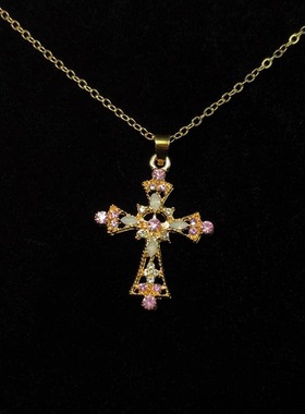 Vintage古着 Golden petal cross项链