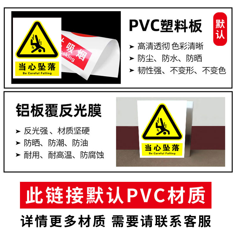 当心坠落警示牌小心坠落警示牌禁止攀登攀爬贴纸高空坠落作业注意安全标识牌落物吊物提示告示标志指示牌定制 - 图2