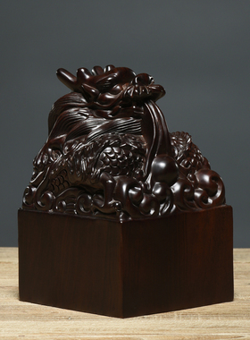 玉玺黑檀木雕刺史仿古