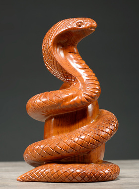 刺史花梨木雕蛇摆件工艺品