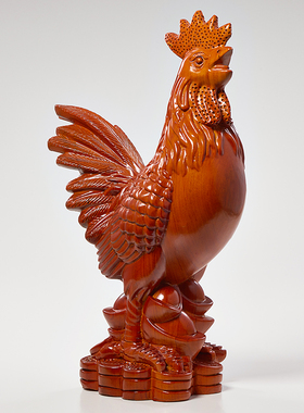 大公鸡摆件实木客厅卧室十二生肖