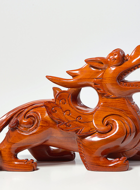 刺史花梨木貔貅摆件桌面摆放