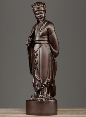 刺史诸葛亮三国人物孔明黑檀木雕