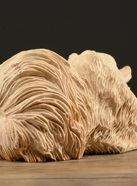 黄杨木摆件动物生肖狗随身工艺品