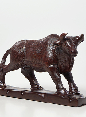 黑檀木雕木雕牛摆件红木工艺品