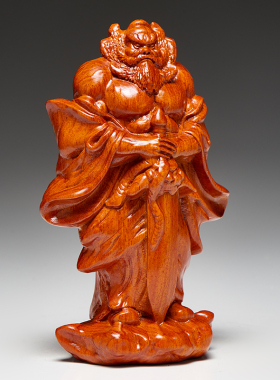 花梨木雕天师福神钟馗摆件雕像家居客厅供奉神像装饰品实木工艺品