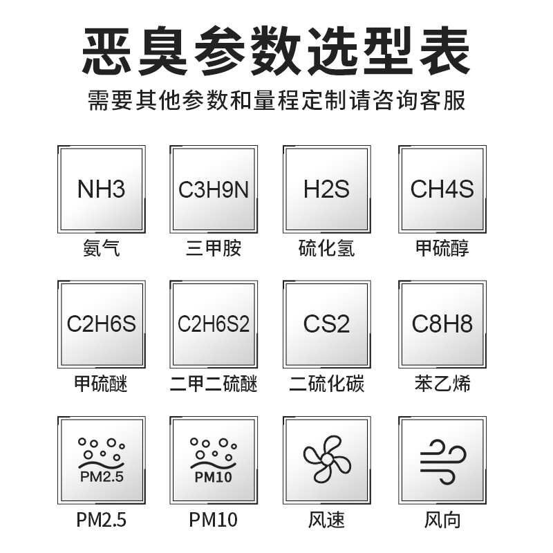 新款垃圾站恶臭气体检测仪养殖场臭味电子鼻工业臭气氨气硫化氢监 - 图2