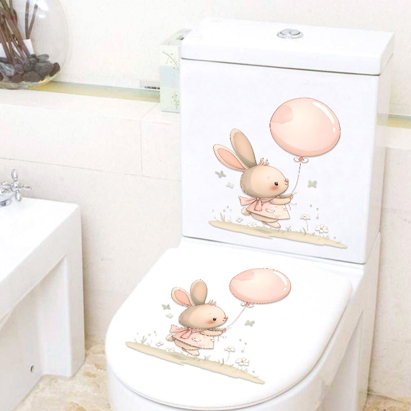 气球兔兔卡通贴纸儿童房卧室浴室柜子桌面冲水箱防水自粘瓷砖贴,淘宝优惠券,粉丝福利购,淘宝优惠卷