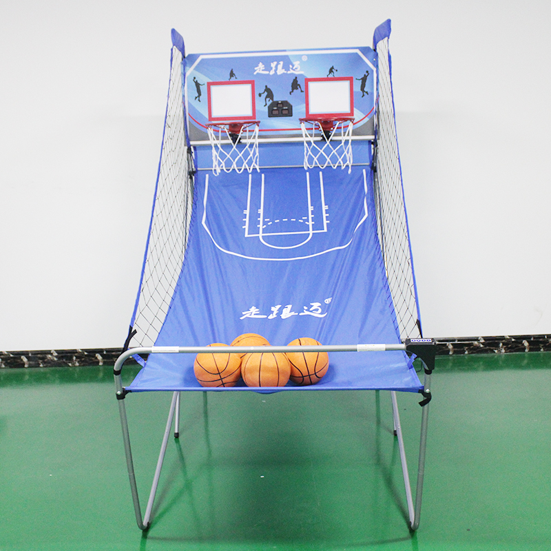 儿童篮球投篮机训练器室内投篮回球网篮球架练习器可折叠篮球机 - 图0