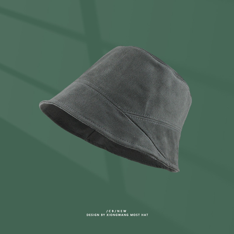 日系初秋素颜遮脸渔夫帽女纯色休闲百搭洋气盆帽男不想说话高冷风