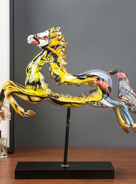 新款中式马到成功创意客厅摆件