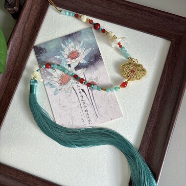 国风汉服提花刺绣富贵黄色葫芦双流苏长款背云腰佩禁步古风饰品女