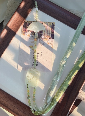 岫玉长背云腰佩长流苏汉服古风服装配饰品孤品无金属不氧化不掉色