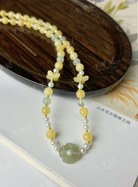 月桂四方来财和田玉国风短璎珞唐宋制复古汉服旗袍秋意配饰品项链