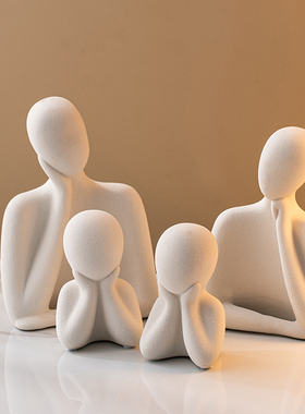 简约桌面装饰品陶瓷小人摆件