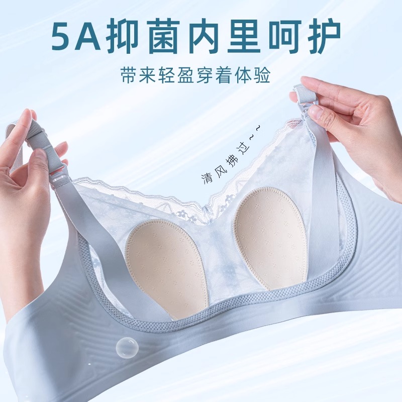 婧麒夏季超薄款大胸大码哺乳文胸聚拢防下垂产后喂奶专用孕妇内衣