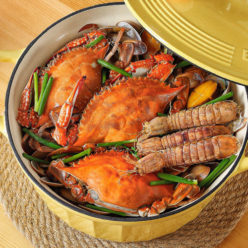 北鼎25cm铸铁珐琅锅CP551家用汤锅煎炒锅海鲜锅多功能焖炖锅 - 图0