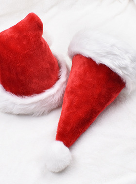 2022绒布帽子圣诞节红色装饰用品  成人儿童帽子