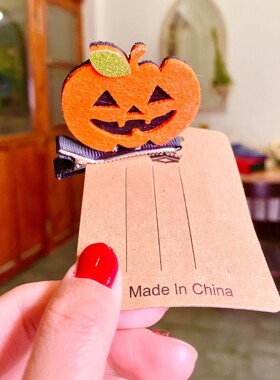热卖万圣节发夹新品鬼节装饰卖萌蝙蝠幽灵巫师帽南瓜发子