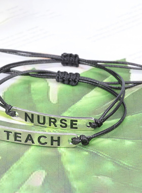 护士心电图编织手链听诊器教师节问候祝福礼物学院风首饰