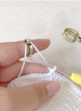 钩针带线指环手饰个性织带饰品钩毛线泰银食指编织钩织尾戒戒指