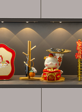 中式招财猫玄关客厅摆件