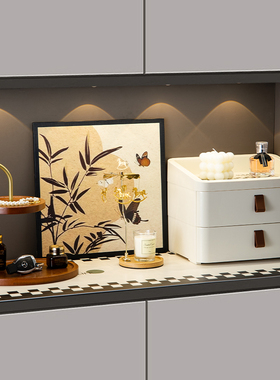 复古实木置物架入户玄关钥匙收纳