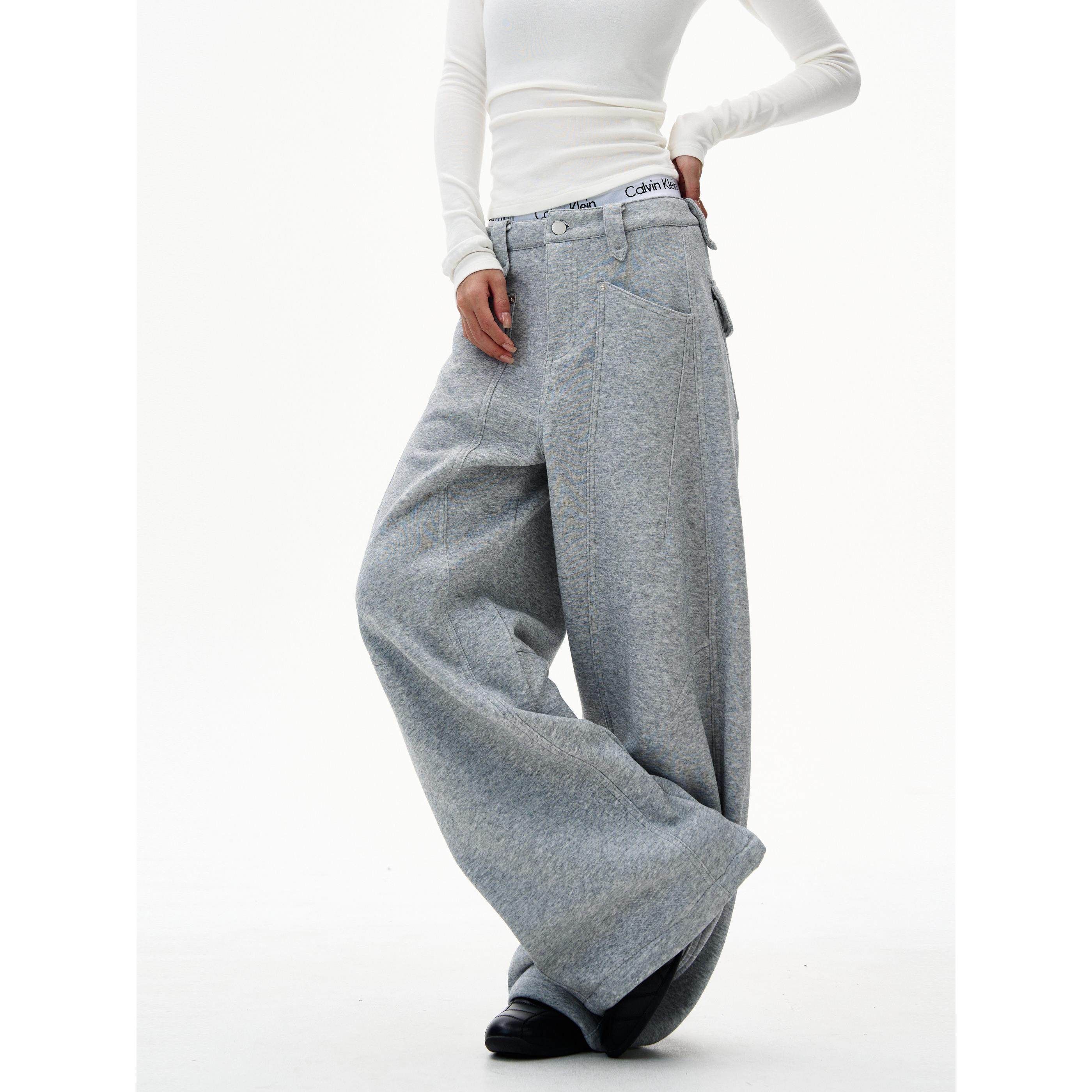 YEBOUN美式覆古运动风加绒卫裤女简约辣妹刺绣宽松休闲保暖裤子潮,淘宝优惠券,粉丝福利购,淘宝优惠卷